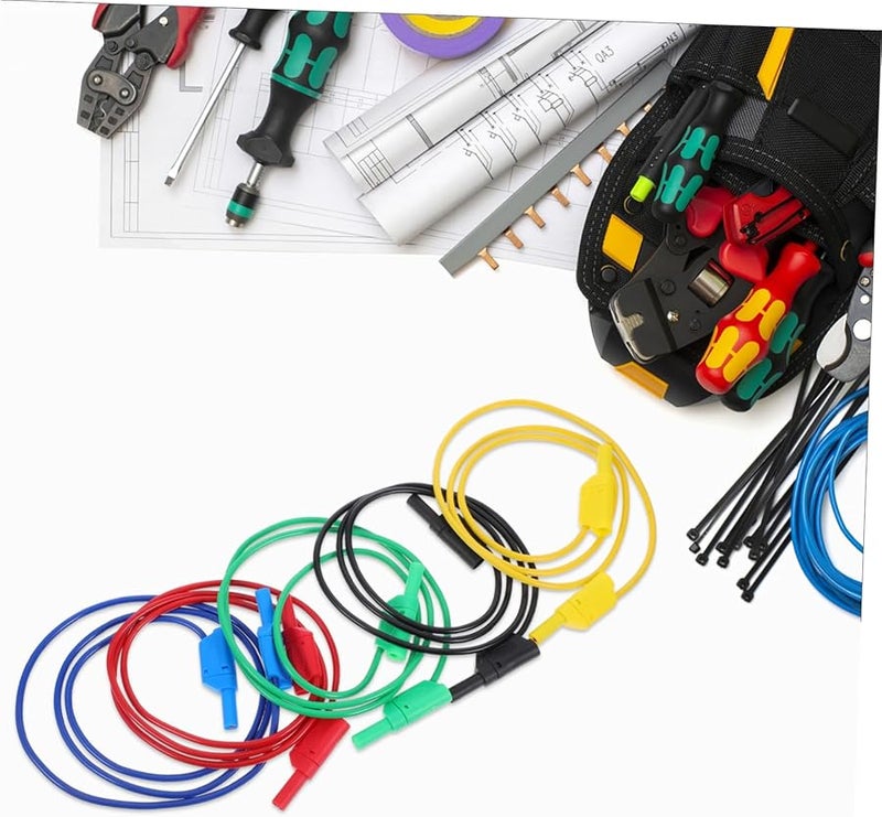 5Pcs 4mm Silicone Banana Plug to Alligator Clip Test Leads for Multimeter - Image 4